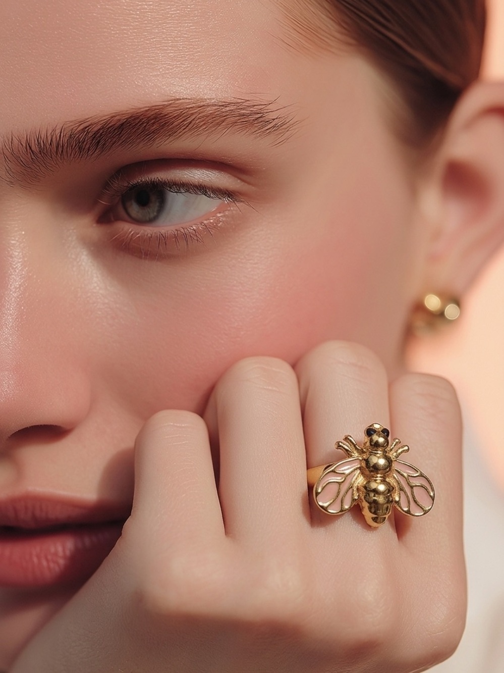 Gold Bee Statement Ring - Women's Jewelry Adjustable Size 6-9
